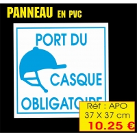Réf. APO - Panneau Port du casque ( 37 X 37 cm)